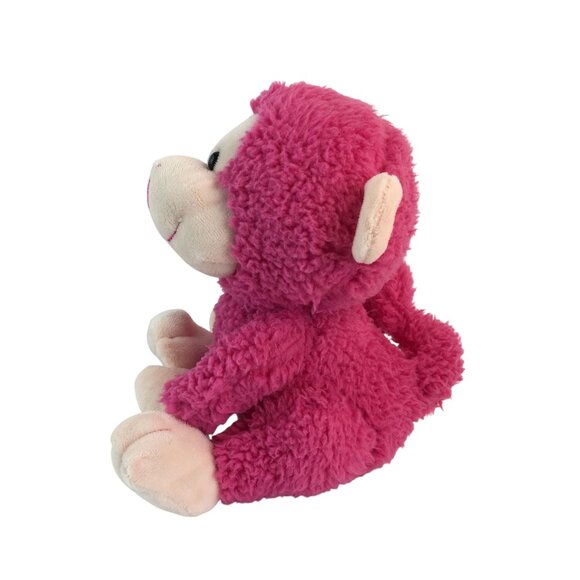 Inter-American Pink Monkey 9" Plush Stuffed Animal Toy Sherpa Fur Ape Chimpanzee - Picture 3 of 9